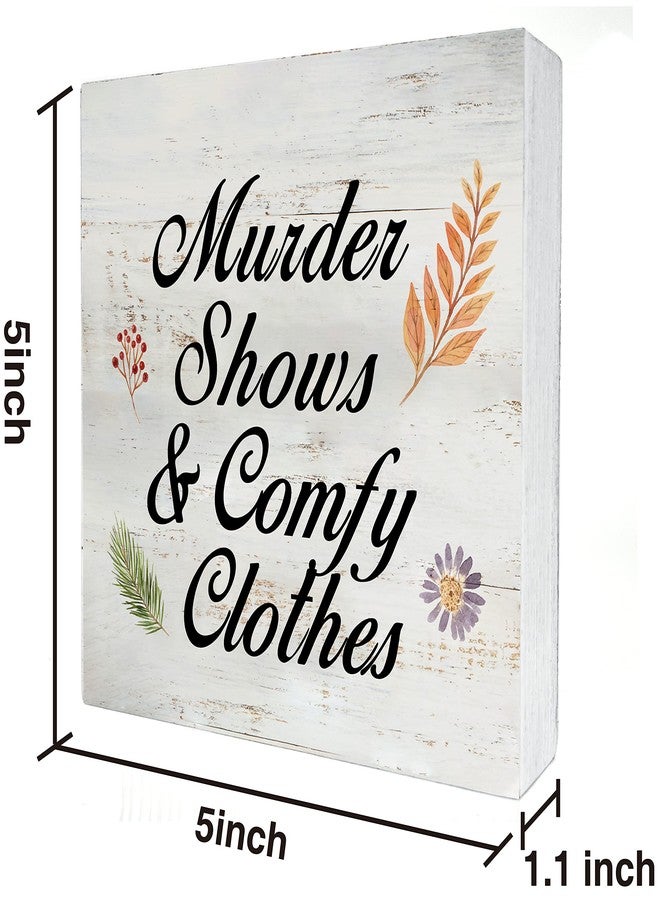 MAVOTEN True Crime Gift Wood Box Sign Rustic True Crime Fan Wooden Box Sign Home Office Desk Shelf Decor (5 X 5 Inch) - Image 2